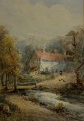 K Huggan (British early 20th century): Forge Valley Cottages, watercolour signed and dated 1921, 36c