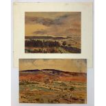 D J Bevan (British mid 20th century): The North Yorkshire Moors, two watercolours signed 18cm x 28cm