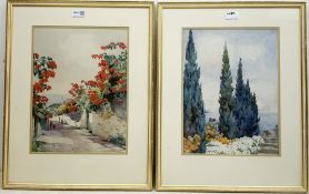 Continental School (Early/mid 20th century): Mediterranean Scenes, pair watercolours unsigned 36cm x