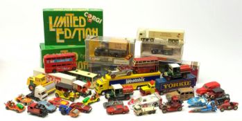 Various makers - Corgi limited edition Tramways model and set of three promotional vans, both boxed;