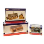 Bachmann Scenecraft - three buildings comprising Bus Depot, Pendon Snell's Hall and Garage, all boxe