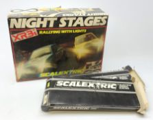 Scalextric - Night Stages set, boxed; and two boxes of extra track (3)