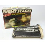 Scalextric - Night Stages set, boxed; and two boxes of extra track (3)