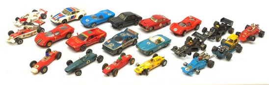 Various makers - twenty slot-racing models by Scalextric, Airfix, Polistil etc, including racing car