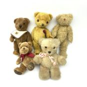 Nisbet CNC teddy bear wearing a bib H27cm; another CNC teddy bear; ty teddy bear; Fraser 2011 teddy