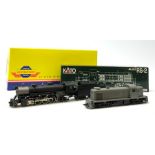 HO scale - Athearn Genesis G9010 USRA 2-8-2 locomotive; and Kato Alco RS2 37-2100 locomotive with un