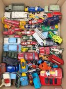 Various makers - quantity of unboxed and playworn die-cast models including Dinky Ferrari Racing Car