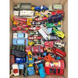 Various makers - quantity of unboxed and playworn die-cast models including Dinky Ferrari Racing Car