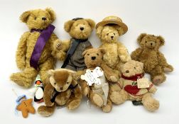 Seven modern teddy bears by The English Teddy Bear Company (2); Robin Rive; Boyd's Bears & Friends A