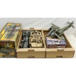 H.M. Armed Forces - Tactical Battle Tank with figure and Desert Quad Bike, both boxed; Jackal vehicl