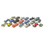 Scalextric - twenty slot-racing models including C281-2 Motorcycle combination, Batmobile, racing ca