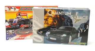 MicroScalextric - two sets:James Bond Quantum of Solace and Top Speed, both boxed