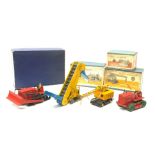 Dinky - Elevator Loader No.564, boxed with internal packaging; Blaw Knox Bulldozer No.561; Heavy Tra