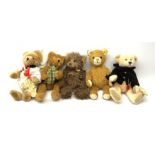 Modern Steiff teddy bear with brown plush body and white muzzle, pads and ears H37cm; Charlie Bears