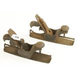 Two USA STANLEY No 113 circular planes, one with side wheel adjustment,