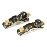 Two recent little used STANLEY adjustable block planes F