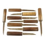 Nine mortice chisels G