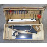 A joiner's carrying case with tools G+