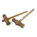 Two shipwright's short caulking mallets G+