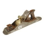 A 15 1/2" iron panel plane with stepped toe and heal G