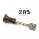 A small button hole chisel with horn handle,