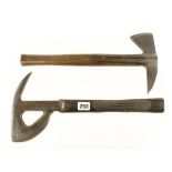 A Patented military fire axe with ordnance marks and another fire axe G