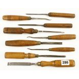 Nine carving tools by ADDIS G+