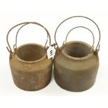 Two cast iron glue pots G+