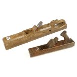 A 21 1/2" try plane in greenheart oak and an early round soled jack plane G