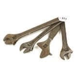 Four adjustable spanners G