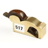 A PRESTON steel soled brass bullnose plane,