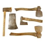 Four hatchets and an axe head G