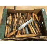 Box of 60 various chisels and gouges