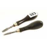 Two gun case turnscrews with ebony handles G+