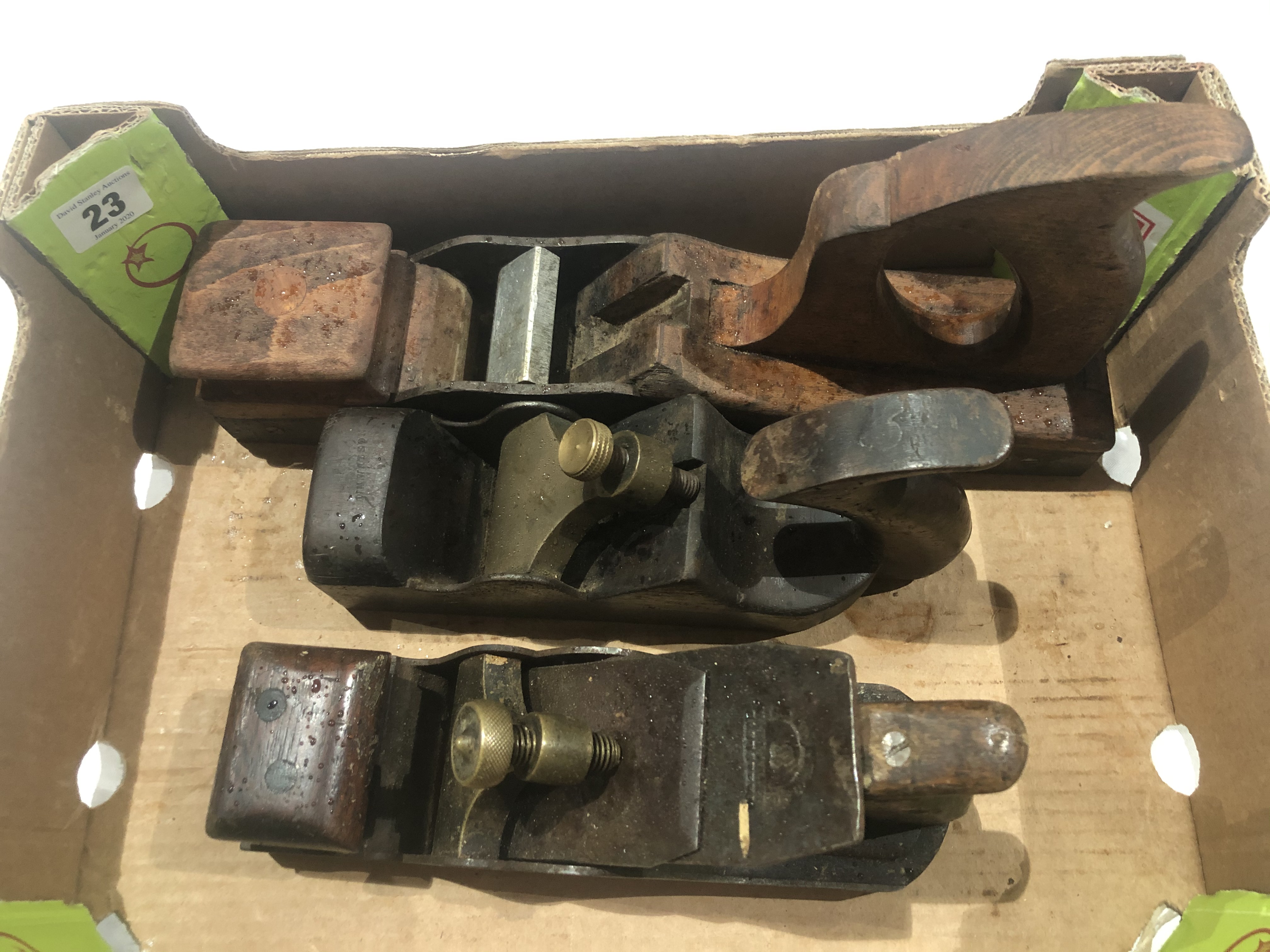 Two steel smoothers and a panel plane for restoration