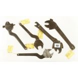 Two large wrenches by FASTFIT and VELOX and three other VELOX wrenches with spring loaded locking