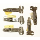 Five unusual 4 1/2" wrenches by PHOENIX,