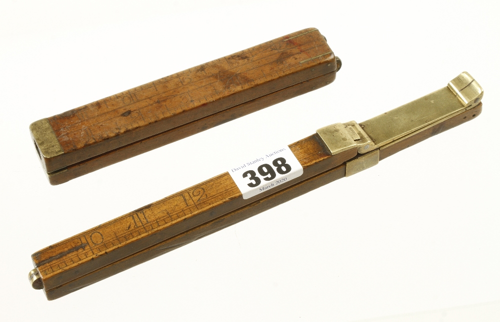 Two early boxwood and brass folding foot measures,