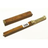 Two early boxwood and brass folding foot measures,