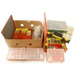 Nine compartmental boxes of screws,