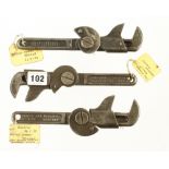 Three BURSTON 8" adjustable wrenches G+