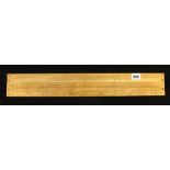 THOMLINSON'S Equivalent Paper Slide Scale boxwood and mahogany double slide rule 23" x 3 1/4" by J.