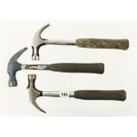 Three STANLEY claw hammers G