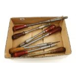 Seven STANLEY/YANKEE pump screwdrivers G