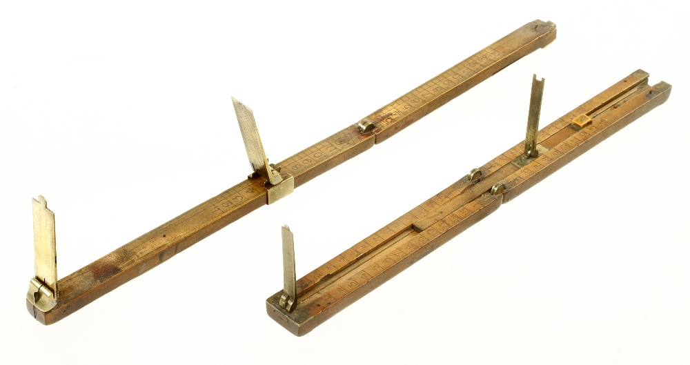 Two early boxwood and brass folding foot measures, - Image 2 of 2