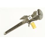 A rare THURLEY "Grip All" No 2 adjustable wrench 14" o/a G+