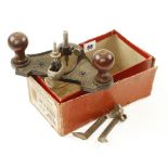 A little used MILLERS FALLS No 67 router with three cutters and depth stop in orig tatty box G+