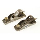 Two low angle block planes by STANLEY one with replaced knob G+