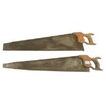 Two early hand saws by HILL late HOWEL London G