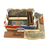Quantity of cardboard tool boxes etc. incl. RUSSELL JENNINGS box for 13 auger bits G